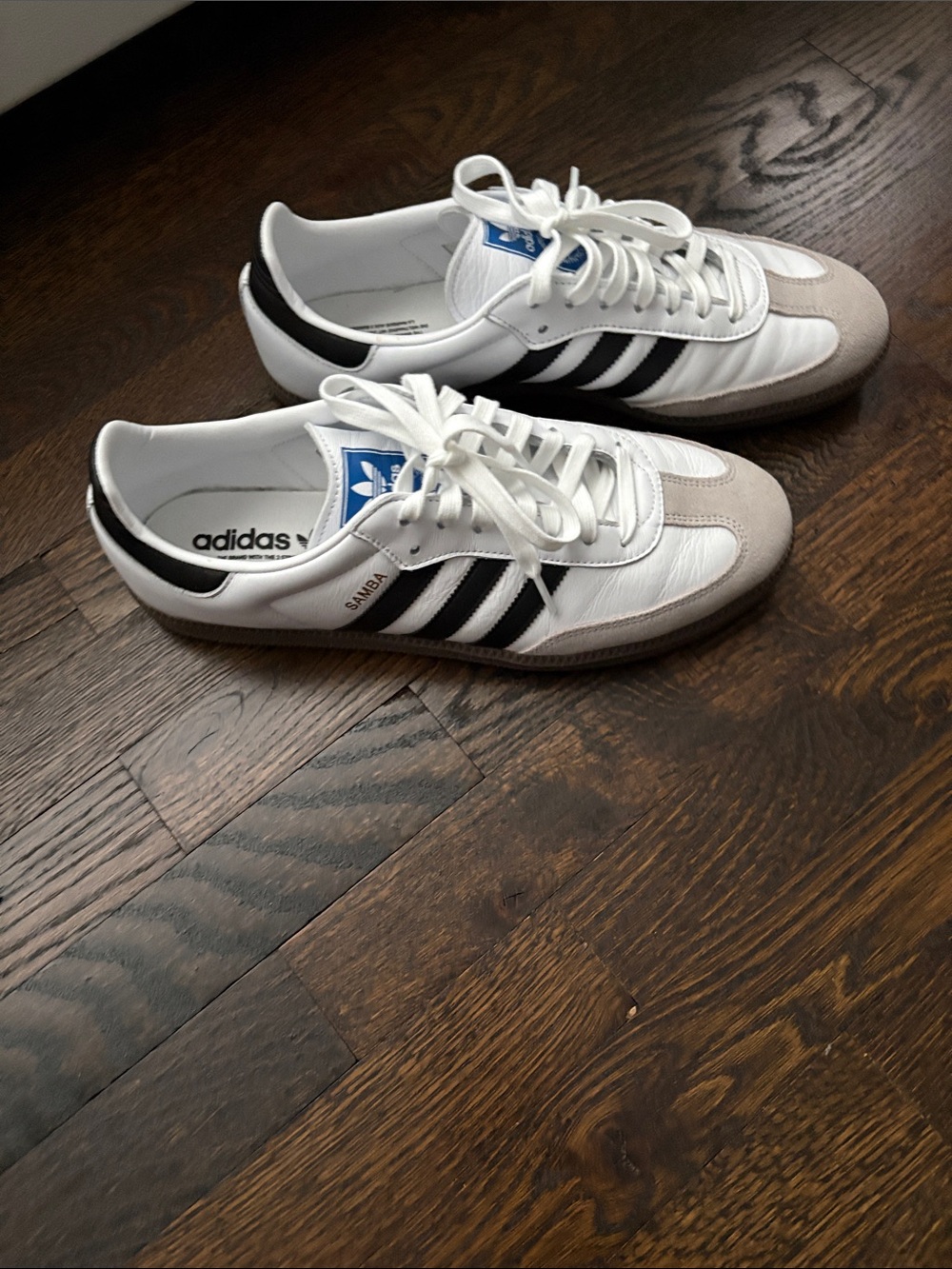 Adidas Samba Leather Sneakers - White, Black, Gray
